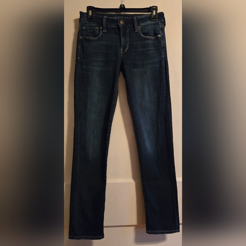 NWOT | American Eagle | Super Stretch Straight Leg Dark Wash Denim Jeans | 4 | - Picture 6 of 15